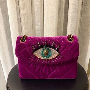Kurt Geiger Pink Velvet Eye Mini Bag